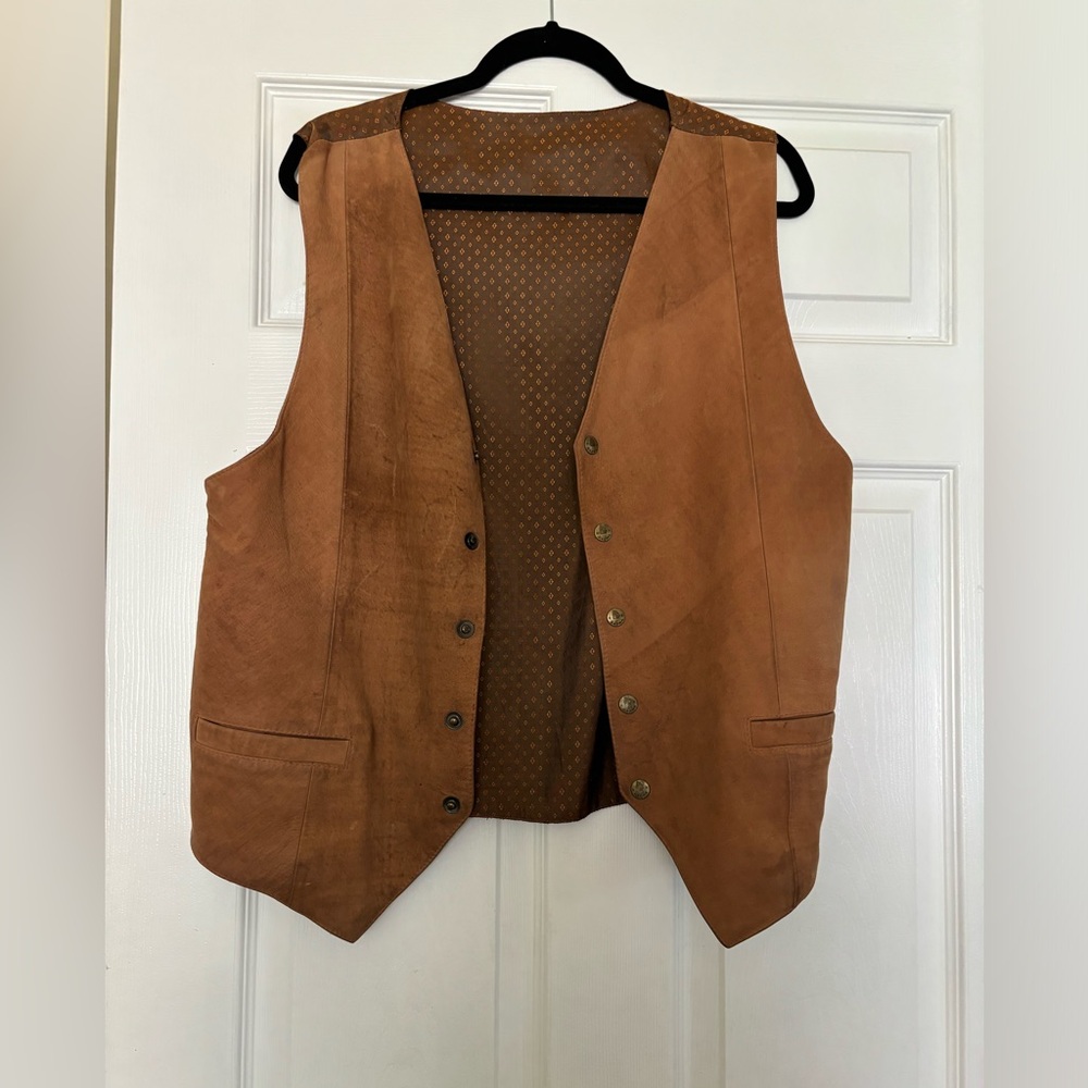 vintage leather cowboy vest